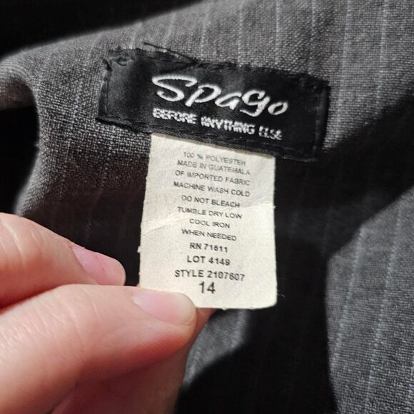 Vintage 80s 90s grey pinstripe preppy office core blazer - Picture 3 of 3